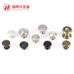 YIHUAXING METAL Furniture <b>Knob</b> Round Zinc Alloy Matte <b>Black</b> Wardrobe Cabinet Handle - Product Image 1