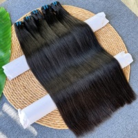 Extensions de Cheveux Naturels Brésiliens 100% Noirs, Lisses Type Yaki, Grade 12A, en Paquets
