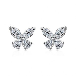 Dylam Spring Season Dainty Design Fine Top Jewellery 925 <b>Silver</b> D VVS1 Moissanite Stones Fly Butterfly <b>Stud</b> Earrings Jewelry - Product Image 1