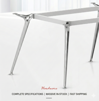 Pieds de table réglables en acier chromé moderne pour hôtel, bureau, salle de conférence et restaurant
