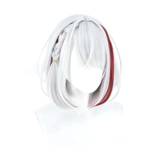 Peluca de pelo resistente al calor para mujer, color plateado y rojo, para cosplay de Azur Lane KMS Duisburg, GAHC-094 - Product Image 5