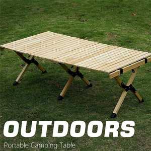 Mesa de Picnic Plegable de Acero y Madera de Pino para Exteriores, Portátil, para Camping - Product Image 4