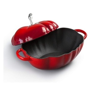 Casserole <span class=keywords><strong>en</strong></span> <span class=keywords><strong>fonte</strong></span> émaillée <span class=keywords><strong>en</strong></span> forme de tomate, multifonctionnelle, anti-taches et facile à nettoyer, <span class=keywords><strong>faitout</strong></span> - Product Image 6