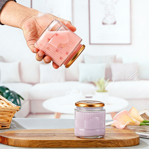 Vente en gros de pots à miel en verre à large ouverture, imprimés à l'écran, de différentes tailles (150 ml, 380 ml), pour aliments - Product Image 3