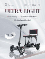 Scooter de mobilité de voyage lumière de luxe 19KG Scooter pliable 4 roues mobilité adulte électrique hors route pour les personnes âgées handicapées