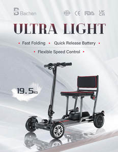 Scooter de movilidad de viaje Luz de lujo 19KG Scooter plegable 4 ruedas Movilidad para adultos Todoterreno eléctrico para personas mayores discapacitadas - Product Image 5