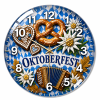 Horloge murale en verre ronde de 30 cm avec cadran imprimé pour la rentrée scolaire