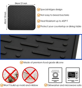 Protector de Silicona para Debajo del Fregadero de Cocina, Tamaño Extra Grande, 21 x 18 Pulgadas, Tapete para Secar Platos - Product Image 4