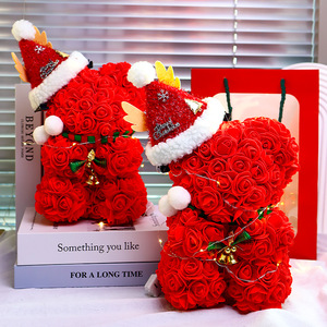 Fiore Eterno di San Valentino, <span class=keywords><strong>Regalo</strong></span> di Rosa per <span class=keywords><strong>Compleanno</strong></span> della <span class=keywords><strong>Fidanzata</strong></span> o del Bambino, Orsacchiotto Realistico, <span class=keywords><strong>Regalo</strong></span> di Natale - Product Image 1