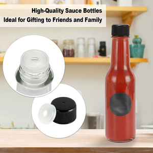 Chai Nước Sốt Woozy Bằng Thủy Tinh Trong Suốt Rỗng Chất Lượng Cao <span class=keywords><strong>150Ml</strong></span> 5Oz Có Nắp Nhựa - Product Image 2