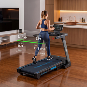 Tapis roulant intelligent avec grand écran <span class=keywords><strong>HD</strong></span>, pliable, pour usage domestique, équipement de fitness pour l'entraînement cardio - Product Image 1