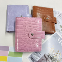 Carnet de budget A7 personnalisé en cuir PU motif crocodile, avec 6 anneaux, organiseur de monnaie et couverture pour classeur à feuilles mobiles – Vente en gros