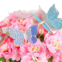 12-teilige Doppels chicht farbe 3D Hohl papier Schmetterling Hochzeits fest Dekoration und Kuchen Dekorieren Zubehör