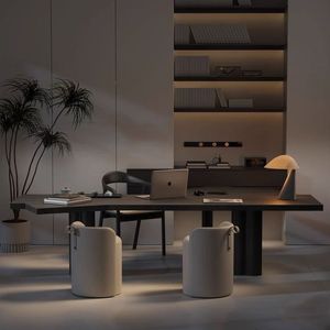 Minimalist Modern Solid Wood <b>Computer</b> Desk Irregular Shape <b>Office</b> Boss Desk Light Luxury Style - Product Image 3