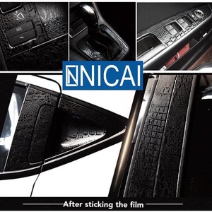 Tự Dính Vinyl Polymer PVC Chất Liệu Phim Cá Sấu Đen Điện Thoại Bọc Lại Da Phim Dán Máy Tính Xách Tay Da Vinyl Bọc - Product Image 4