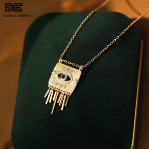 Collana DE con Design Occhio del Demone, Elegante Catena con Zirconi, Gioiello in Argento Sterling 925 Placcato Oro 18K per Donne - Product Image 2