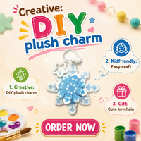 Kit de porte-clés en perles fondantes VOSAN Snowflake Plush, animaux, thème nature, créez votre propre art de perles fusionnées, jouet éducatif DIY fait main