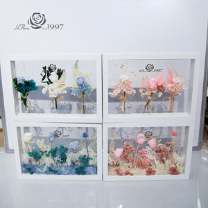 Cadre photo en bois fleur immortelle nouveau design sec petites fleurs séchées mini <span class=keywords><strong>bouquet</strong></span> de fleurs conservées pour la décoration de la saint-valentin - Product Image 3