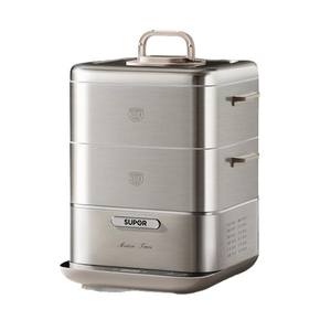 Vaporera eléctrica Supor de 12L, de tres niveles, de acero inoxidable, multifuncional, para preparar desayunos, con control inteligente y de larga duración. - Product Image 2