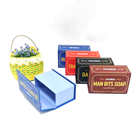 Boîte cadeau de luxe à fermeture magnétique personnalisée pour ensemble de soins masculins, emballage en carton rigide avec logo en feuille d'or, petit cadeau