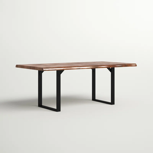 Large Rectangular <b>Wood</b> Dining <b>Table</b> <b>Solid</b> <b>Wood</b> Frame Natural Finish Dining <b>Table</b> for Kitchen Dining Room Restaurant Hotel - Product Image 4
