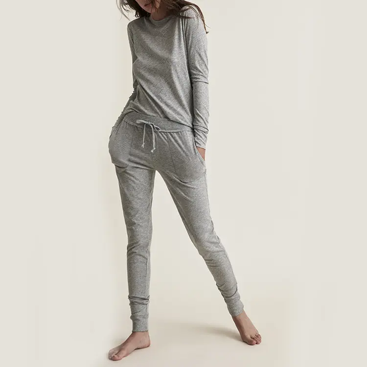 Camiseta de dormir feminina de algodão, roupa de dormir personalizada 100% pima, camiseta skinny com calça, conjunto de pijama