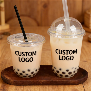 Gobelets à bulles en plastique transparent jetables en PP à paroi simple, diamètre 90 mm, 300 ml, 500 ml, gobelets à thé au lait - Product Image 6