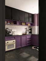Kabinet Dapur Aluminium Anti Air Anti Karat, Kustomisasi Seluruh Rumah, Desain Modern dengan Meja Kuarsa, Pesanan Khusus