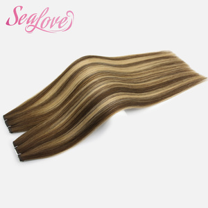 Trame hybride Genius Wefts de luxe, aspect noué à la main, découpable, pour cheveux fins, cheveux vierges slaves, trame invisible sans couture, 100g - Product Image 2