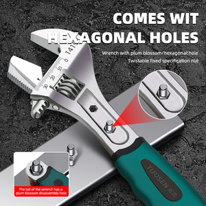 Chrome Kết Thúc Dual-Mục Đích Mở End Cờ Lê Có Thể Điều Chỉnh Kết Hợp Xoay Đầu Vòng Cờ Lê Cho Công Nghiệp Sửa Chữa Làm Việc OEM - Product Image 6