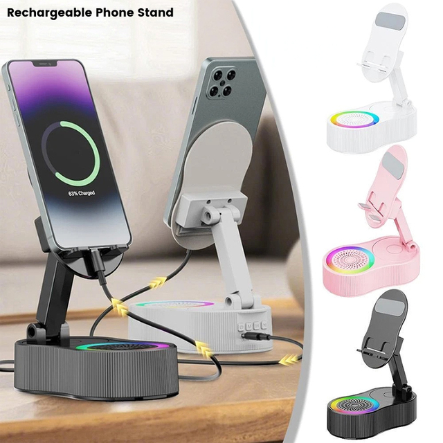 Smart Induction Speaker WYS-2303BT Phone Tablet Stand RGB Light Wireless BT Speaker Multifunctional Desktop Sound Box for Office