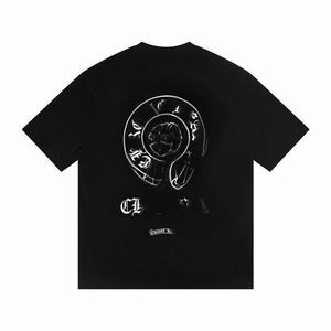 Nouveau T-shirt unisexe surdimensionné en coton épais 2026, imprimé floral vintage croisé au dos, manches courtes, style streetwear - Product Image 3