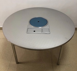 Ngoài Trời Sân 2 Trong 1 Có Thể Gập Lại Thép Không Gỉ Vòng Bàn Ăn Với Hàn Quốc BBQ Nướng Nhà Hàng Bảng Cho Dã Ngoại - Product Image 5