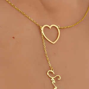 Collana Personalizzata con Nome a Goccia, Scritta a Mano, <span class=keywords><strong>Cuore</strong></span> Cavo con Charm Battito Cardiaco, Gioielli in Acciaio Inossidabile - Product Image 5