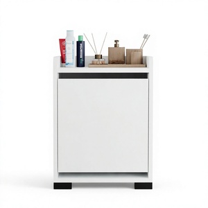 Panier à linge avec couvercle, meuble de rangement pour linge sale, armoire de rangement pour salle de bain - Product Image 1