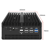 Mini PC Pare-feu Partaker Ultra 7-155H 14e génération, 6 ports LAN 2.5G, 4x/2x SFP 10G, Thunderbolt 4, vPro, 2x NVMe pour serveur domestique Proxmox