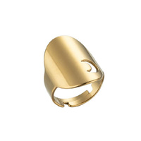 Mode Edelstahl Ring Persönlichkeit Retro Stern Mond breiten Ring 18 Karat Gold Männer und Frauen Paar Ring Schmuck Großhandel