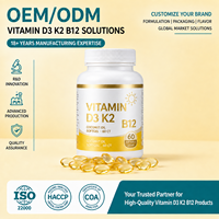 Capsules molles de Vitamine D3 K2 B12 OEM ODM Marque Privée Vente en Gros Haute Qualité Stock Prêt Complément Alimentaire Quotidien pour Hommes