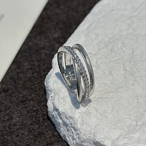 Anillo Cruzado de Plata Pura S925 con Baño de Oro Rosa, Diseño Geométrico Vintage con Incrustaciones de Circonita, Simple y Elegante - Product Image 5