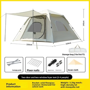 Tenda Camping Otomatis Lipat Camptown Easy Tour Oxford Outdoor Satu Kamar Tidur Ruang Tamu Tahan Air Mewah Keluarga Gunung Besar - Product Image 1