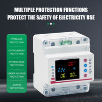 Estabilizador Tuya 100A, Medidor de Energía LED Inteligente para Riel DIN, Wifi, Monofásico, Interruptor de Circuito MCB 2P, Material de PC, Tipo de Corriente CA