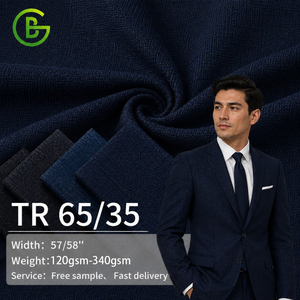 Tela <span class=keywords><strong>de</strong></span> Traje <span class=keywords><strong>de</strong></span> Rayón y Poliéster <span class=keywords><strong>de</strong></span> <span class=keywords><strong>Peso</strong></span> Medio, Sin Arrugas, con Mezcla <span class=keywords><strong>de</strong></span> 65% Poliéster y 35% Viscosa, para Trajes <span class=keywords><strong>de</strong></span> Negocios y Uniformes para Hombre - Product Image 1