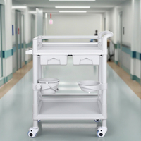 Chariot d'Anesthésie Multifonctionnel en Plastique ABS pour Hôpital, Chariot Médical d'Urgence pour Médicaments, Design Moderne, 4 Roulettes Individuelles
