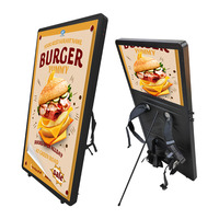 Écran LED double face populaire bannière de sac à dos en forme de rectangle cadre en aluminium utilisation extérieure pour la publicité de panneau d'affichage humain