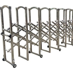 Stainless Steel Expandable Guardrail 36 In Height 5 Foldable Segments Mobile <b>Traffic</b> <b>Barrier</b> Roadway Fence - Product Image 1
