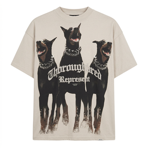 T-shirt surdimensionné pour homme avec motif Doberman, style gothique, streetwear - Product Image 1