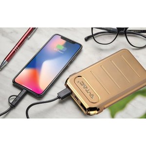* Presa * portatile Power Bank oro 10000 Mah doppia uscita USB e ingresso Micro USB e Tipo C SKU-8907 - Elettronica / Telefonia e - Product Image 2