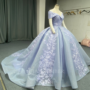 Lsany295 Superbe Robe de Soirée de Maternité Bleu Pétrole avec Appliques sur les Épaules, Dentelle Brodé et Décolleté Cœur, Coupe Princesse - Product Image 3