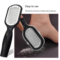 Lime à pieds professionnelle en acier inoxydable pour éliminer les peaux mortes et les callosités, avec étui de rangement