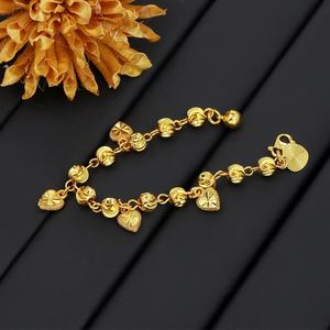 Pulsera de Oro al por Mayor JXX, Joyería para Mujer, Chapado en Oro de 24k, Latón, con Colgante en Forma de Corazón - Product Image 3